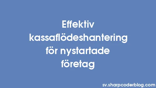 Effektiv kassaflödeshantering för nystartade företag - Thumbnail