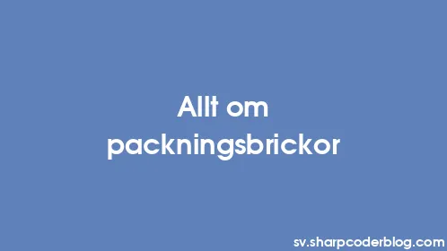 Allt om packningsbrickor - Thumbnail