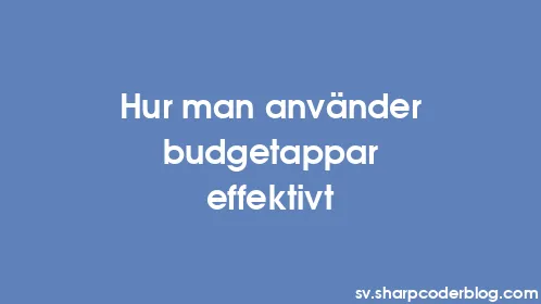 Hur man använder budgetappar effektivt - Thumbnail