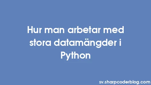 Hur man arbetar med stora datamängder i Python - Thumbnail