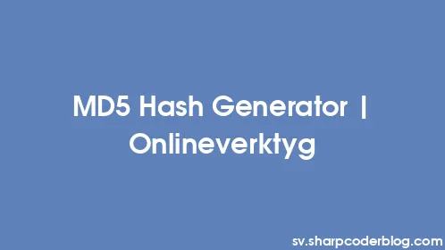 MD5 Hash Generator | Onlineverktyg - Thumbnail