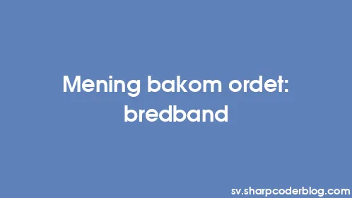Mening bakom ordet: bredband - Thumbnail