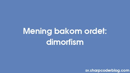 Mening bakom ordet: dimorfism - Thumbnail
