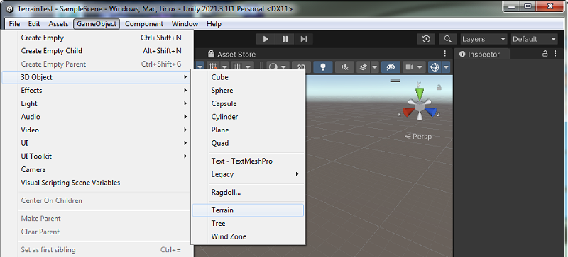 Hur man skapar en ny terräng i Unity.