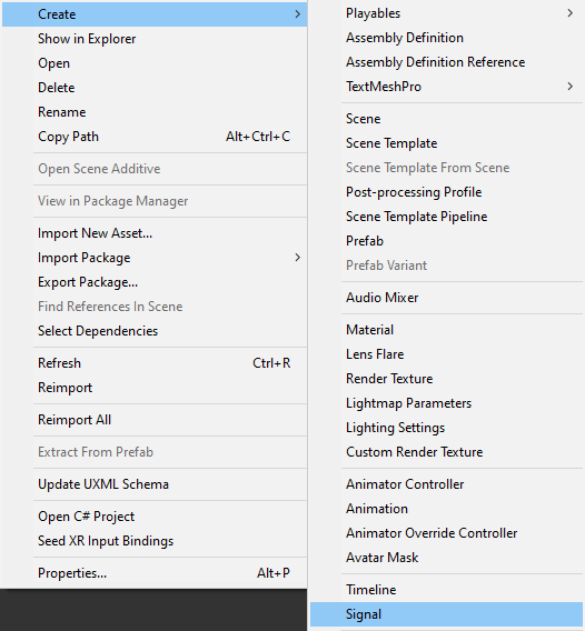 Unity Skapa tidslinjesignal