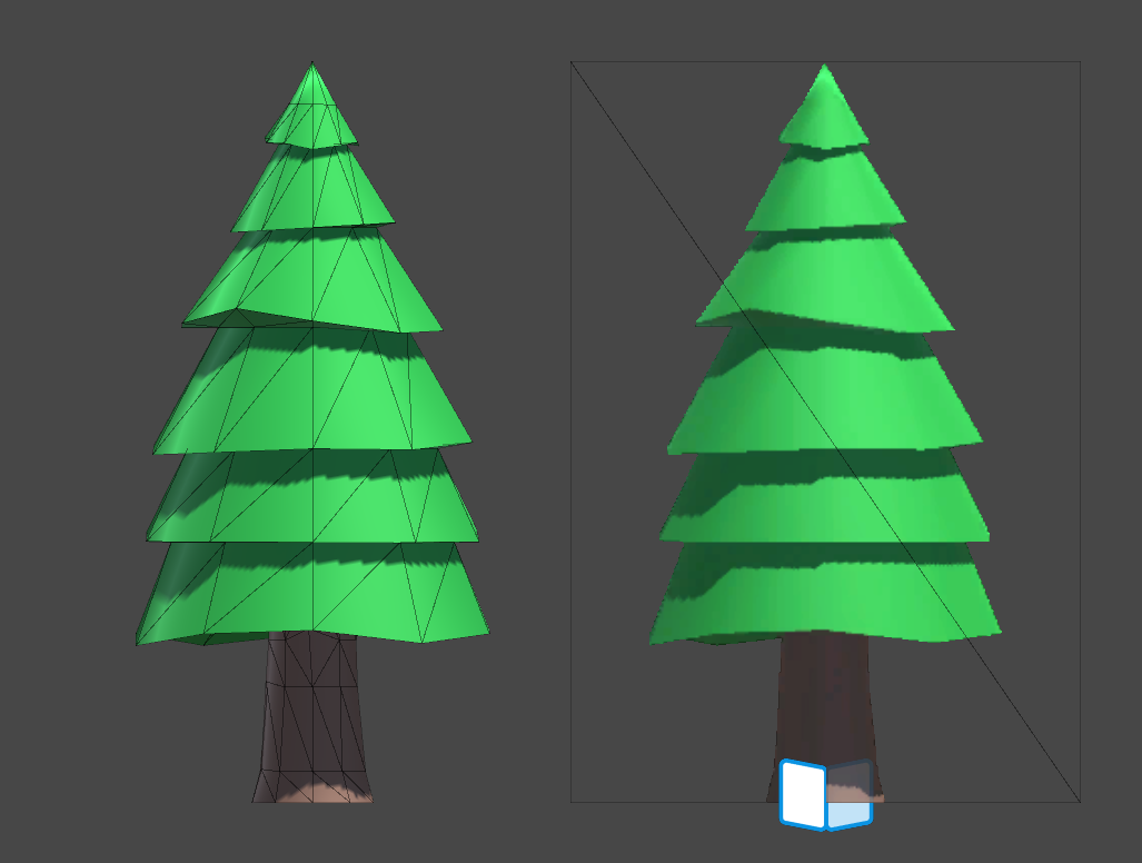 Billboard Mage 1.0 Pine Tree 3D-modell till en quad mesh